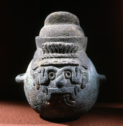 Urn with a Face of Tlaloc by Aztec